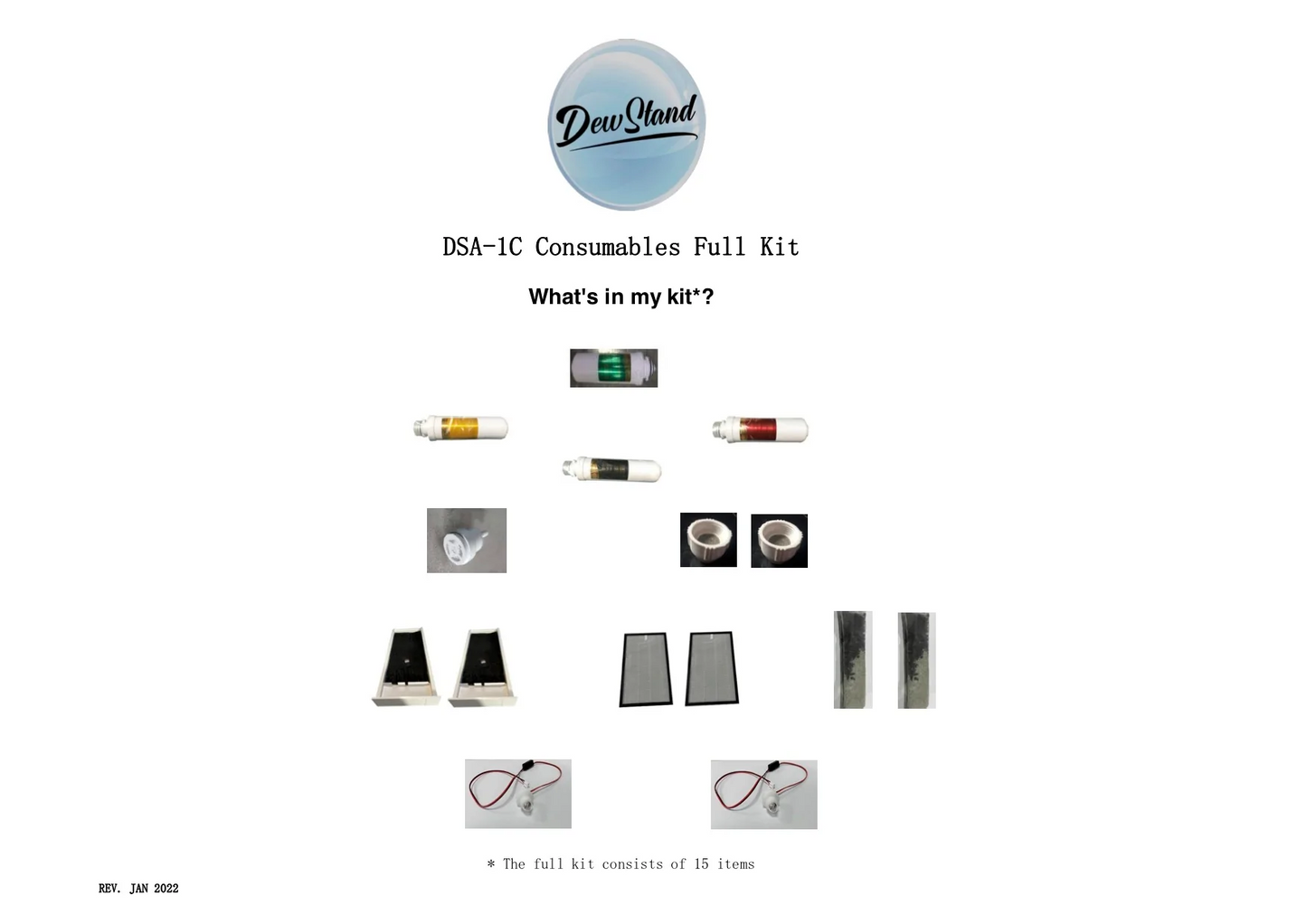 Disposable Kits for Dew Stand-A Countertop (Model DSA-1C)