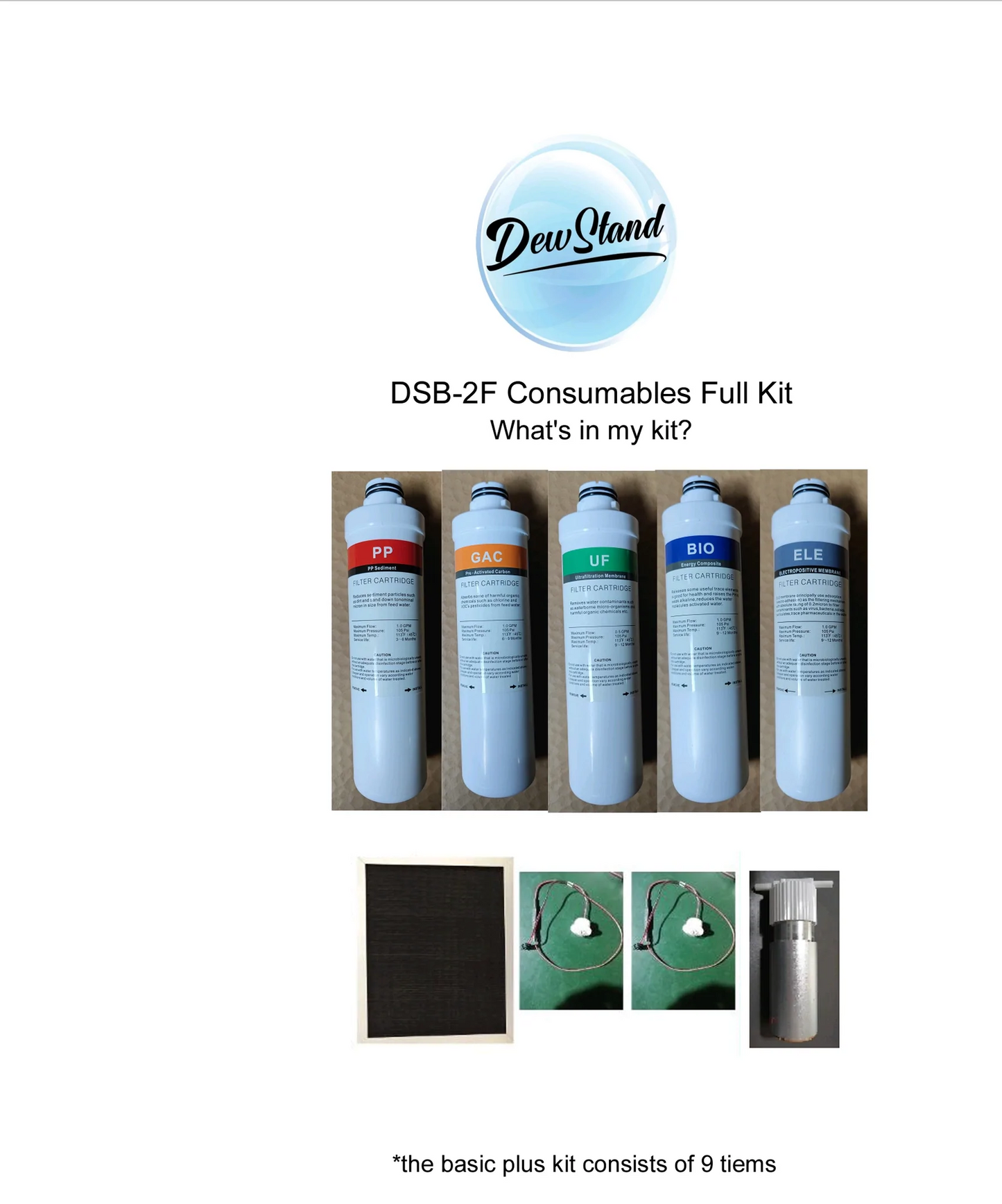 Disposable Kits for Dew Stand-B Flagship (Models DSB-1F/ DSB-2F)