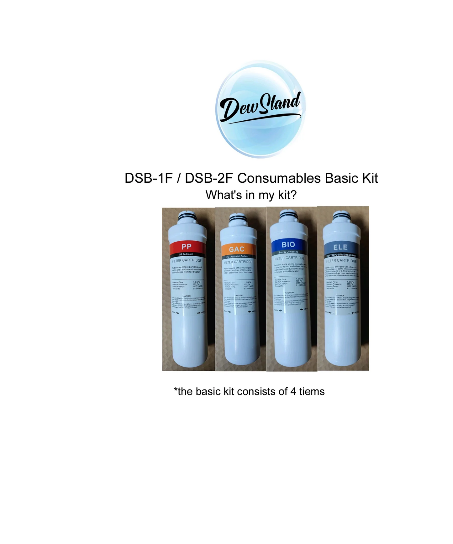 Disposable Kits for Dew Stand-B Flagship (Models DSB-1F/ DSB-2F)